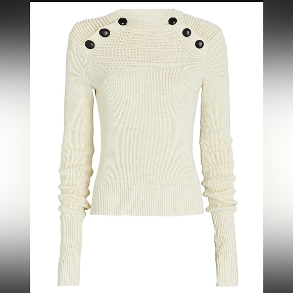 Isabel Marant Etoile Koyle Sweater - Heathered Ivory - Size 34 - Picture 1 of 12
